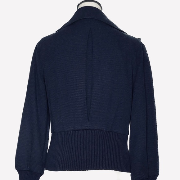 $129 Armani Exchange Double Breasted Navy Blue Rayon Wool Pea Coat Size M - Picture 3 of 4